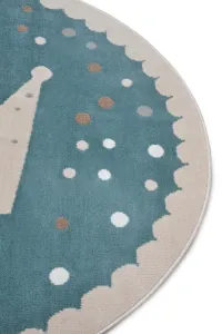 Hanse Home Collection koberce Detský koberček Adventures 105970 Cream Blue - 100x100 (priemer) kruh cm
