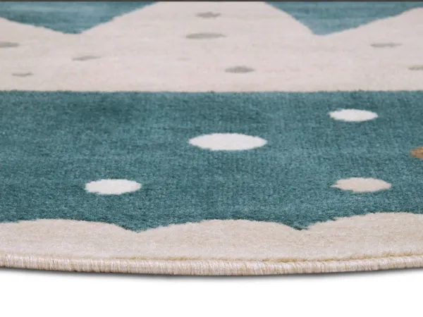 Hanse Home Collection koberce Detský koberček Adventures 105970 Cream Blue - 100x100 (priemer) kruh cm