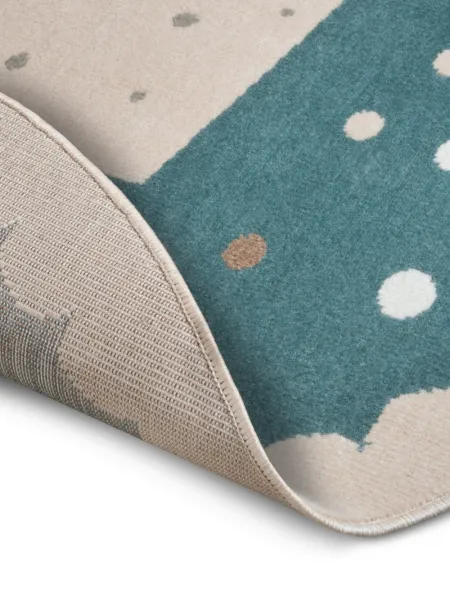 Hanse Home Collection koberce Detský koberček Adventures 105970 Cream Blue - 100x100 (priemer) kruh cm