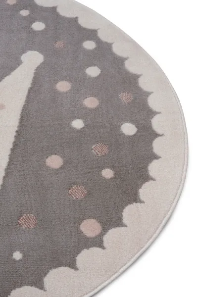 Hanse Home Collection koberce Detský koberček Adventures 105969 Cream Grey - 140x140 (priemer) kruh cm
