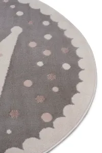Hanse Home Collection koberce Detský koberček Adventures 105969 Cream Grey - 140x140 (priemer) kruh cm