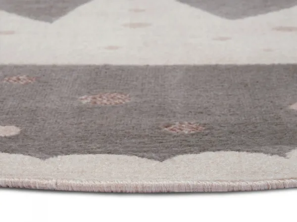 Hanse Home Collection koberce Detský koberček Adventures 105969 Cream Grey - 140x140 (priemer) kruh cm
