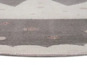 Hanse Home Collection koberce Detský koberček Adventures 105969 Cream Grey - 140x140 (priemer) kruh cm