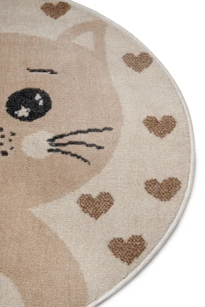 Hanse Home Collection koberce Detský koberček Adventures 105963 Cream Beige - 100x100 (priemer) kruh cm