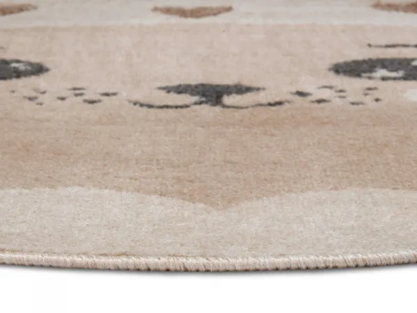 Hanse Home Collection koberce Detský koberček Adventures 105963 Cream Beige - 100x100 (priemer) kruh cm