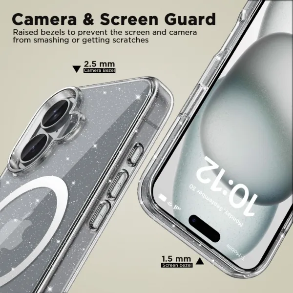 Tech-Protect Flexair Hybrid MagSafe kryt na iPhone 16, glitter