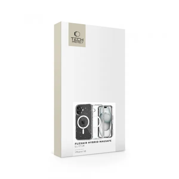 Tech-Protect Flexair Hybrid MagSafe kryt na iPhone 16, glitter