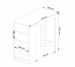 Ak furniture Barový stôl Ruto biely
