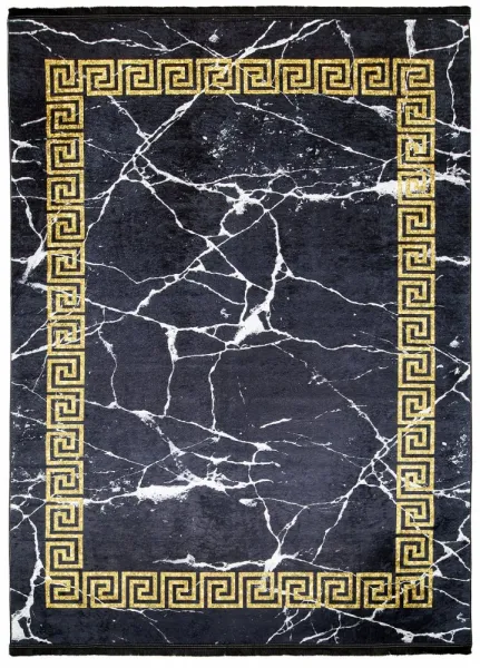 ČiernytrendovýkoberecsozlatýmgeometrickýmvzoromŠírka:140cm|Dĺžka:200cm56708_115874