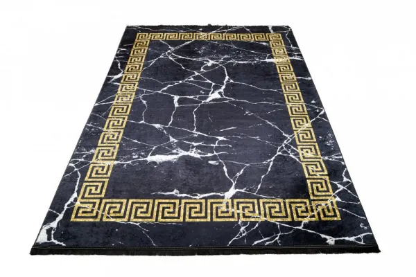 ČiernytrendovýkoberecsozlatýmgeometrickýmvzoromŠírka:140cm|Dĺžka:200cm56708_115874
