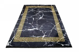 ČiernytrendovýkoberecsozlatýmgeometrickýmvzoromŠírka:140cm|Dĺžka:200cm56708_115874