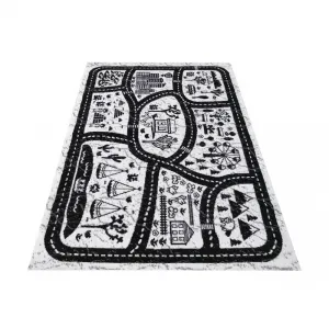 KrémovočiernydetskýkoberecsautíčkamiauličkamiŠírka:80cm|Dĺžka:150cm45279_91782