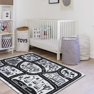 KrémovočiernydetskýkoberecsautíčkamiauličkamiŠírka:80cm|Dĺžka:150cm45279_91782