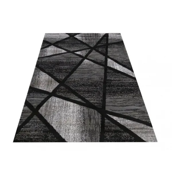 ModernýsivočiernykoberecsabstraktnýmvzoromŠírka:80cm|Dĺžka:150cm45281_91790