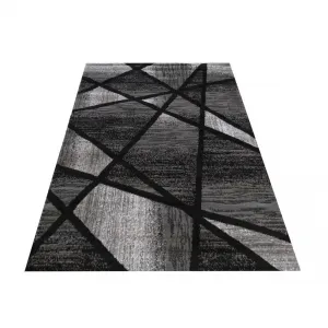 ModernýsivočiernykoberecsabstraktnýmvzoromŠírka:80cm|Dĺžka:150cm45281_91790