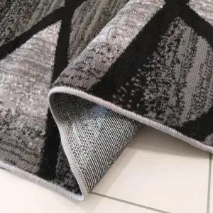 ModernýsivočiernykoberecsabstraktnýmvzoromŠírka:80cm|Dĺžka:150cm45281_91790