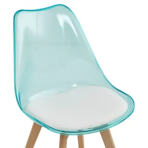 Jedálenská stolička BALI 2 NEW TRANSPARENT Tempo Kondela Modrá