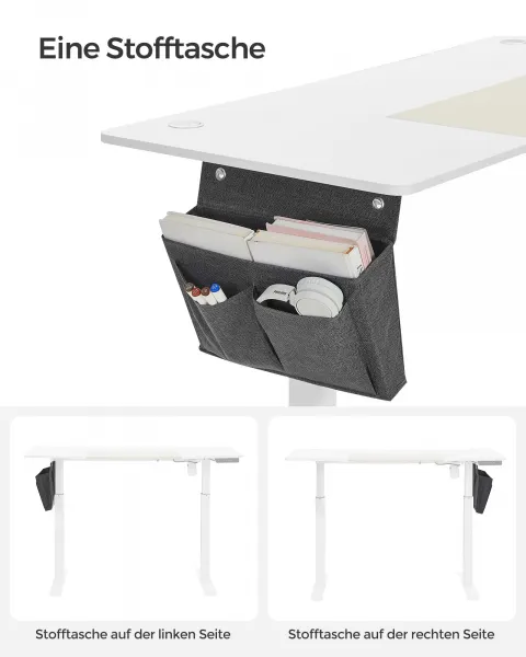 SONGMICS Polohovací stôl elektrický 140 x 60 cm bielo-béžový