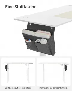 SONGMICS Polohovací stôl elektrický 140 x 60 cm bielo-béžový