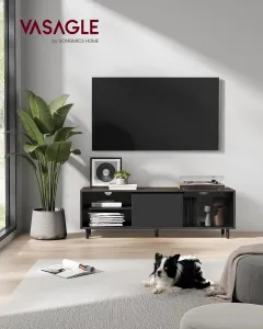 VASAGLE Moderný TV stolík 140 x 45 x 39 cm hnedý čierny