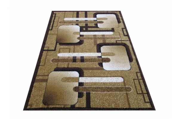 Domtextilu Kusový koberec hnedej farby s geometrickými vzormi Šírka: 60 cm | Dĺžka: 100 cm 29305_21897