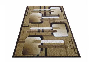 Domtextilu Kusový koberec hnedej farby s geometrickými vzormi Šírka: 60 cm | Dĺžka: 100 cm 29305_21897