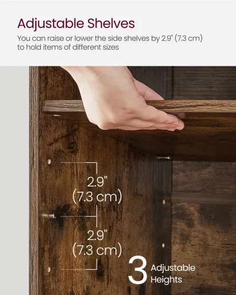 VASAGLE Lavica s botníkom 12 políc 104 x 48 x 30 cm hnedá