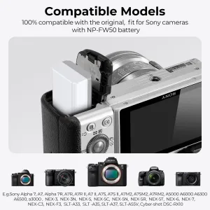 K&F Concept NP-FW50 1100mAh, batéria typu C s priamou montážou fotoaparátu, *2ks 33630