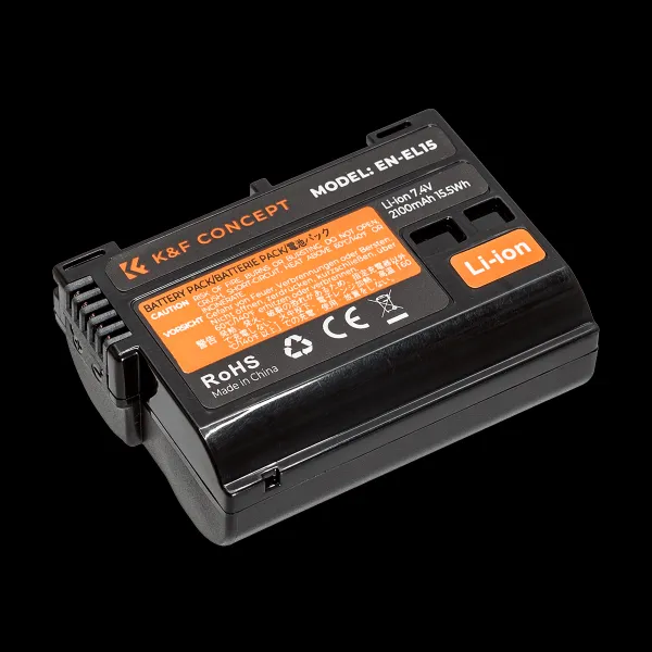 K&F Concept Batéria K&F EN-EL15 2000mAh pre digitálny fotoaparát*1ks, pre nabíjačku fotoaparátu Nikon 34807