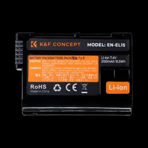 K&F Concept Batéria K&F EN-EL15 2000mAh pre digitálny fotoaparát*1ks, pre nabíjačku fotoaparátu Nikon 34807