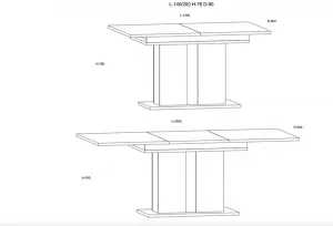 ARTBm Rozkladací jedálenský stôl NUKA I |dub artisan