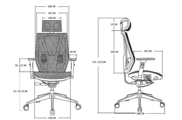 Ergonomická kancelárska stolička WorkLine FULL NET