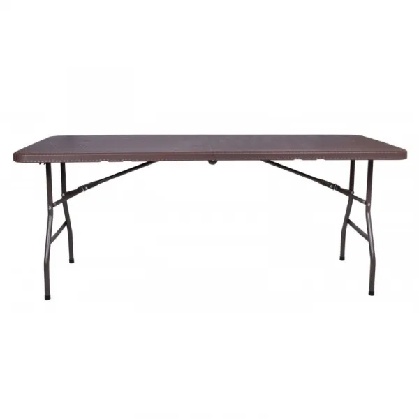 Cateringový stôl RATTAN skladaný v kufríku 180 cm hnedý