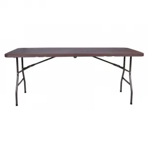 Cateringový stôl RATTAN skladaný v kufríku 180 cm hnedý