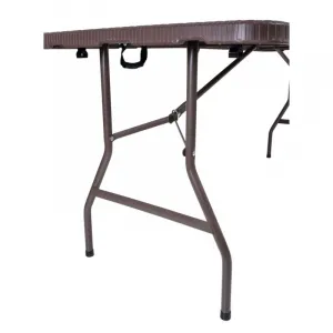 Cateringový stôl RATTAN skladaný v kufríku 180 cm hnedý