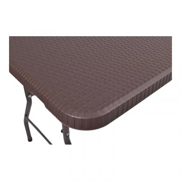 Cateringový stôl RATTAN skladaný v kufríku 180 cm hnedý