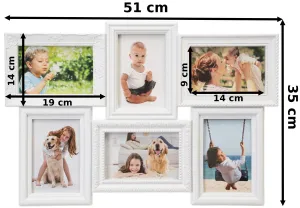TZB Fotorámeček BAFRA 51x35 cm 6 fotografií bílý