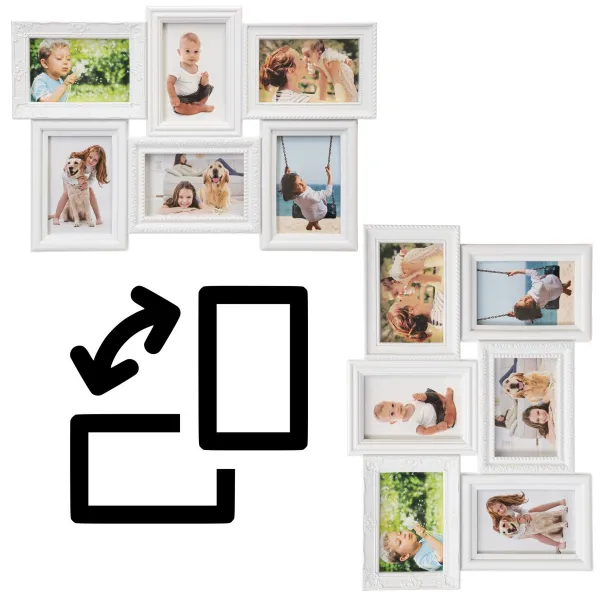 TZB Fotorámeček BAFRA 51x35 cm 6 fotografií bílý