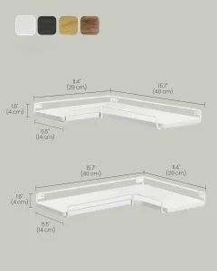 SONGMICS Sada 2 rohových políc VASAGLE PRIMINO biela