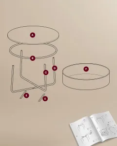 SONGMICS Konferenčný stolík Vasagle Moris 02 75 cm biely/béžový