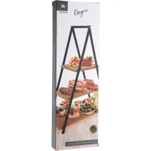 DekorStyle Třípatrový servírovací podnos Kikas 53 cm bambus