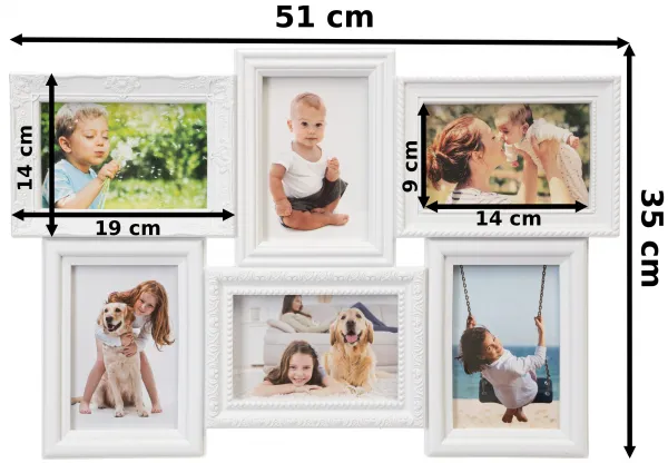TZB Fotorámeček BAFRA 51x35 cm 6 fotografií bílý