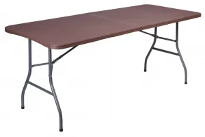 Ratanový hnedý cateringový set stôl 180 cm + 2 lavice