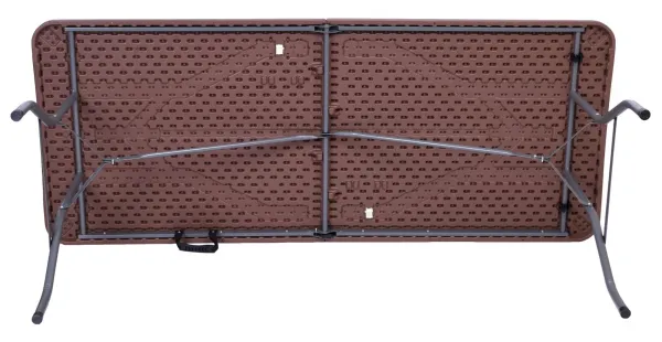 Cateringový stôl RATTAN skladaný v kufríku 180 cm hnedý
