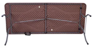 Cateringový stôl RATTAN skladaný v kufríku 180 cm hnedý