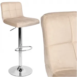 Arako bar hocker chrómovo-béžový Velvet
