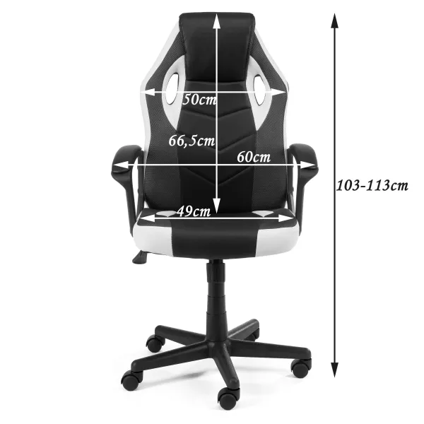 Ak furniture Otočné herné kreslo FERO II čierno-biele