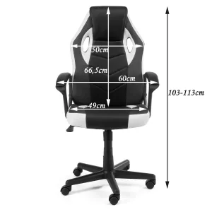 Ak furniture Otočné herné kreslo FERO II čierno-biele