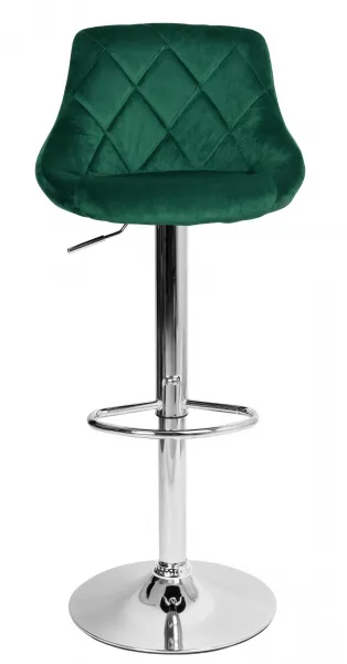 Cydro chrómovo zelený Velvet bar hocker