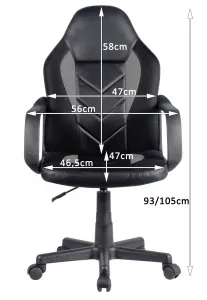 Ak furniture Detská herná stolička GAME čierno-modré